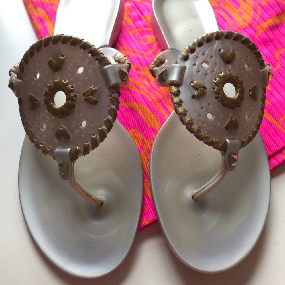 JACK ROGERS SILVER & GOLD SIZE 8